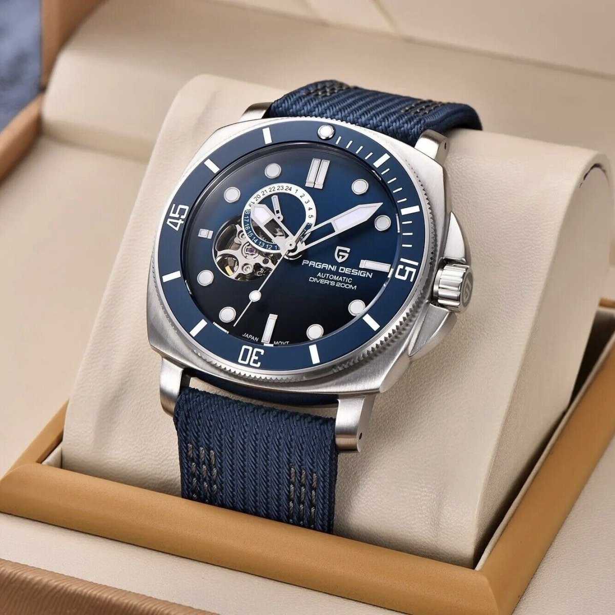 Orologio Pagani Design PD 1736 Automatico Subacqueo Uomo - Blu - Watch Lounge Club