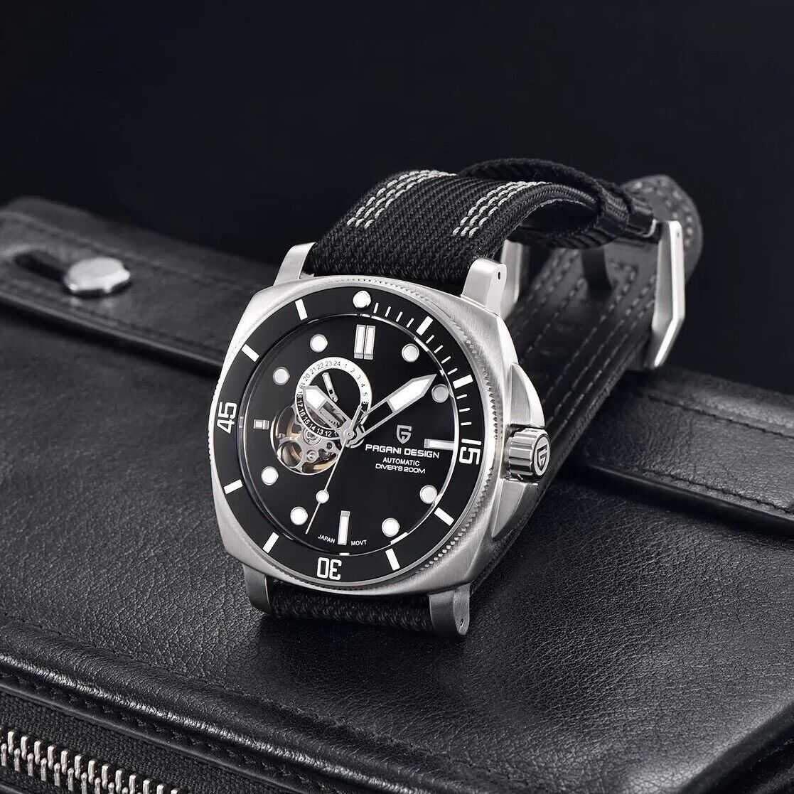 Orologio Pagani Design PD 1736 Automatico Subacqueo Uomo - Nero - Watch Lounge Club