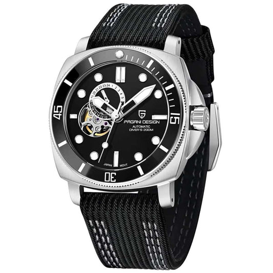 Orologio Pagani Design PD 1736 Automatico Subacqueo Uomo - Nero - Watch Lounge Club