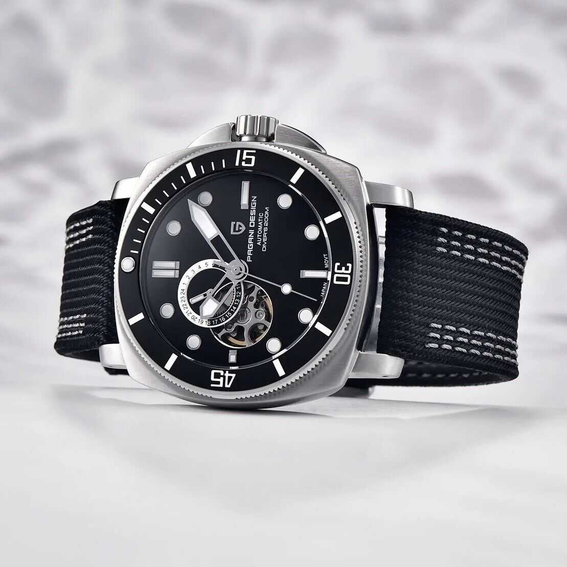Orologio Pagani Design PD 1736 Automatico Subacqueo Uomo - Nero - Watch Lounge Club