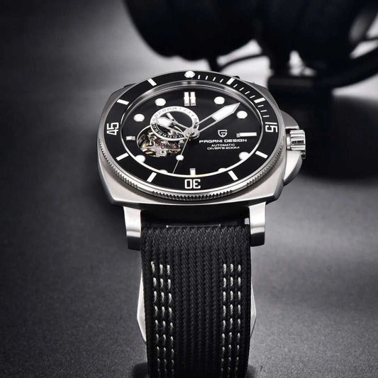Orologio Pagani Design PD 1736 Automatico Subacqueo Uomo - Nero - Watch Lounge Club