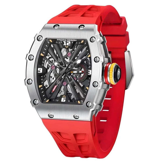 Orologio Pagani Design PD 1738 Skeleton Tonneau Uomo - Rosso - Watch Lounge Club