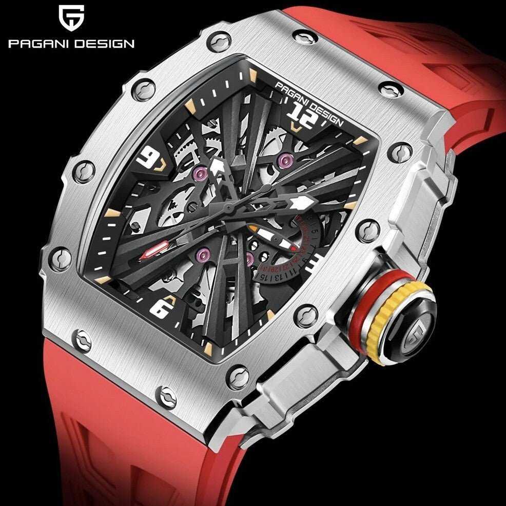 Orologio Pagani Design PD 1738 Skeleton Tonneau Uomo - Rosso - Watch Lounge Club