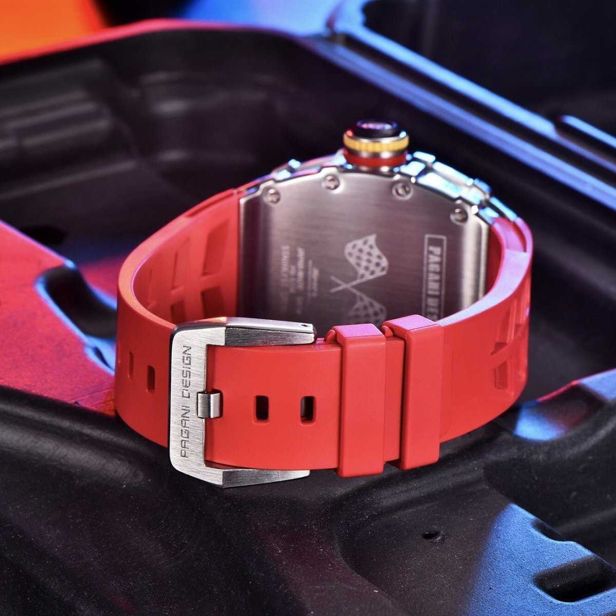 Orologio Pagani Design PD 1738 Skeleton Tonneau Uomo - Rosso - Watch Lounge Club