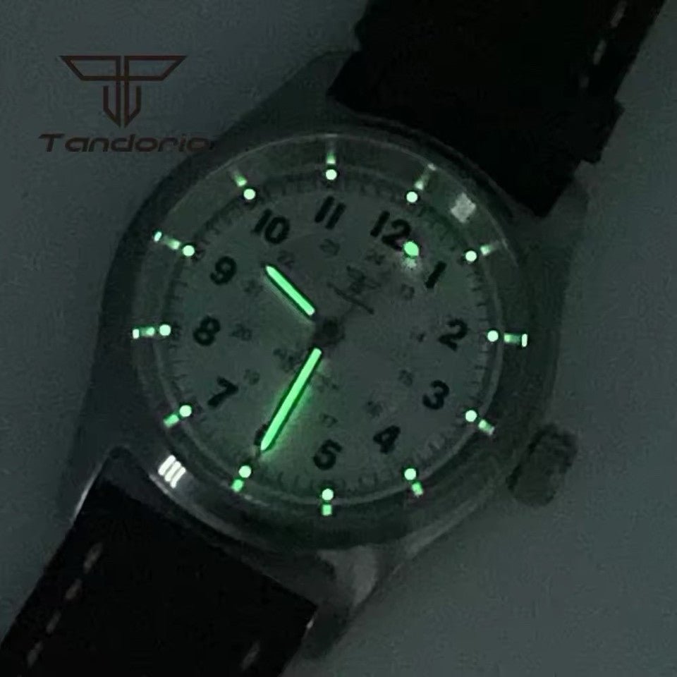 Orologio Tandorio Field Watch Automatico (NH35) Militare Uomo - 36mm (Argento) - Watch Lounge Club
