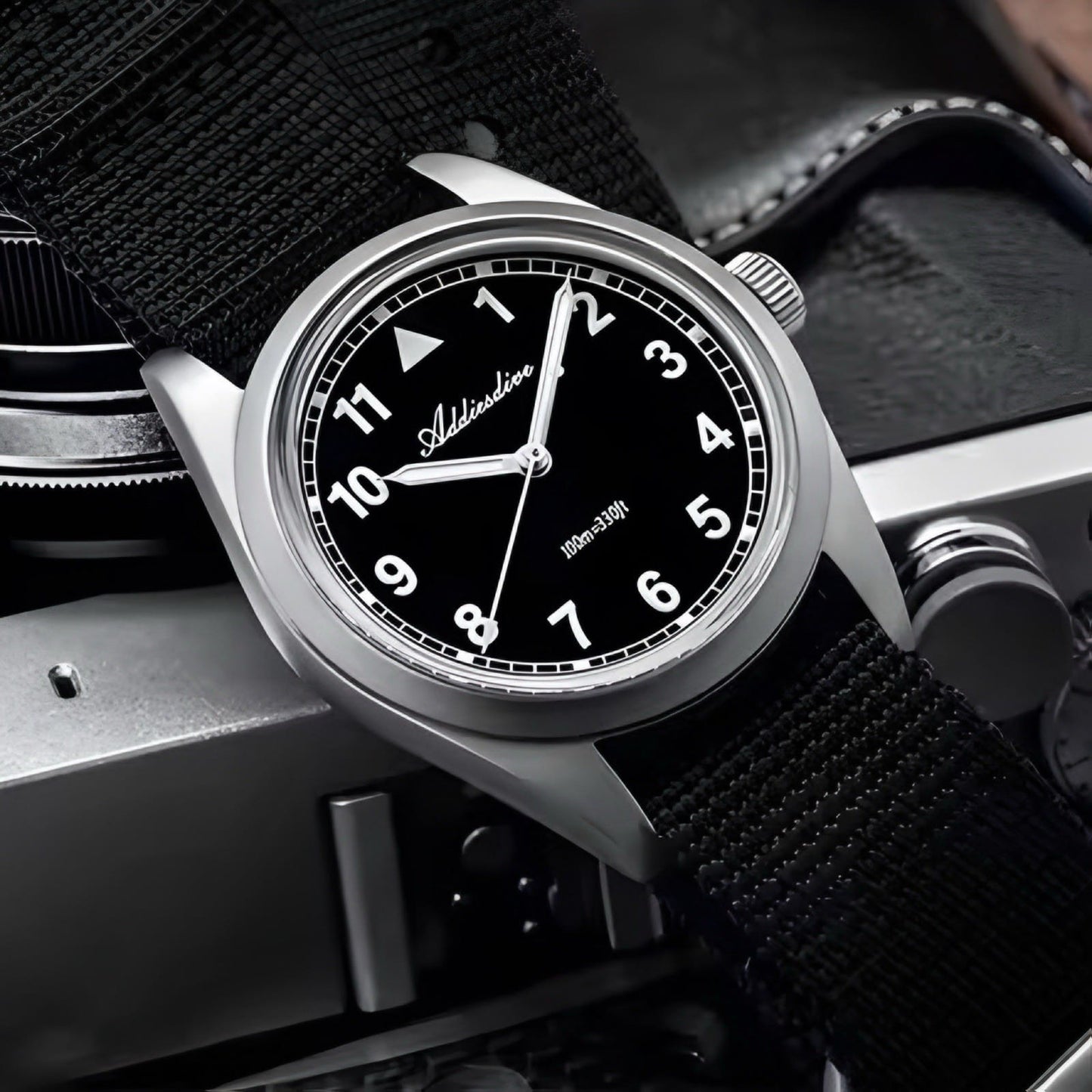 Orologio Addiesdive AD 2079 Field Watch Vintage Uomo - Nero - Watch Lounge Club