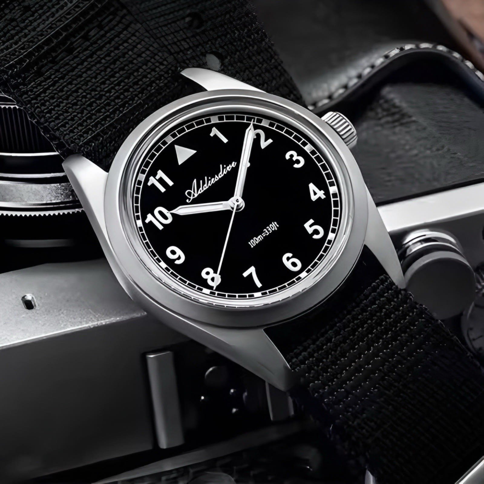 Orologio Addiesdive AD 2079 Field Watch Vintage Uomo - Nero - Watch Lounge Club