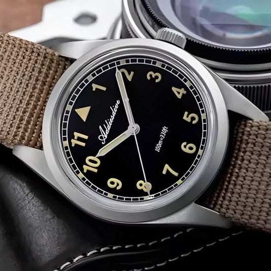 Orologio Addiesdive AD 2079 Field Watch Vintage Uomo - Khaki - Watch Lounge Club