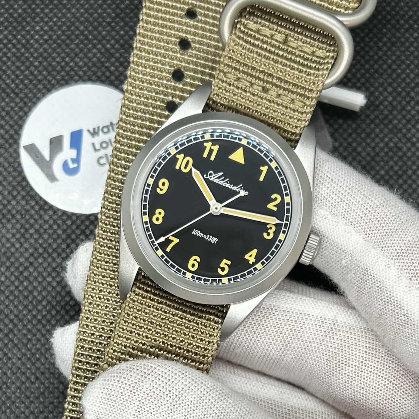 Orologio Addiesdive AD 2079 Field Watch Vintage Uomo - Khaki - Watch Lounge Club